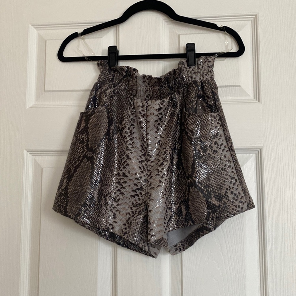 Faux Snake Skin Short - Cinches at the Waist with Belt